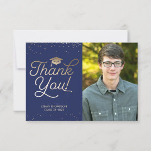 Graduation Thank You Card - Photo, Message