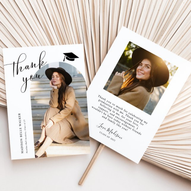 Graduation Thank You Card White Arch (Creator Uploaded)