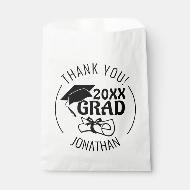 Graduation Thank You Class Year GRAD Personalised Favour Bags (Front)