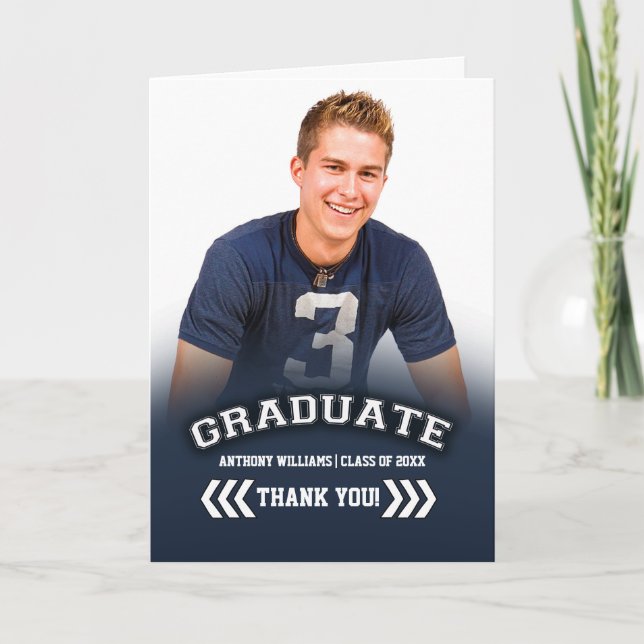 Graduation Thank You Custom Photo Card (Front)
