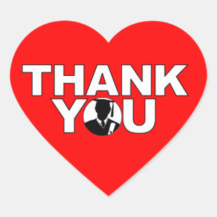 Graduation Thank You Heart Sticker Gown 1