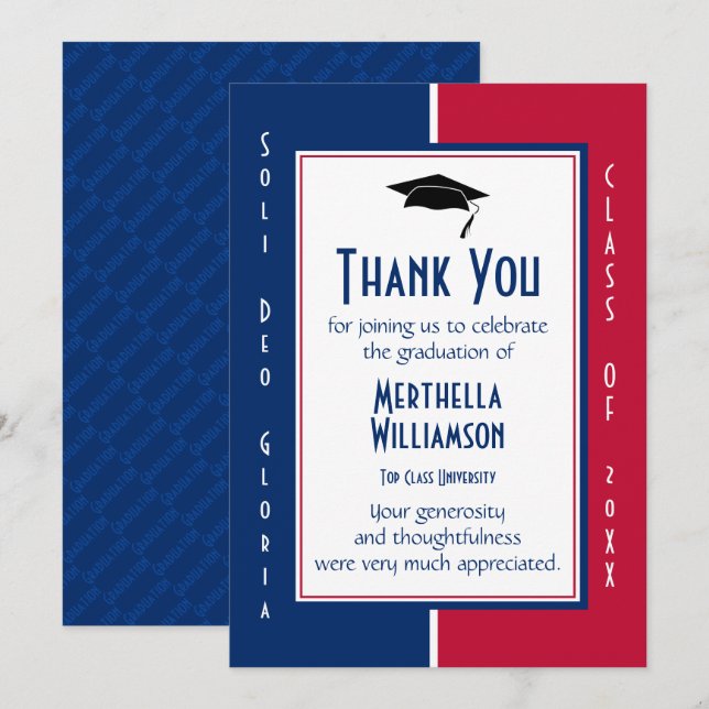 GRADUATION THANK YOU Personalised Christian Invitation (Front/Back)