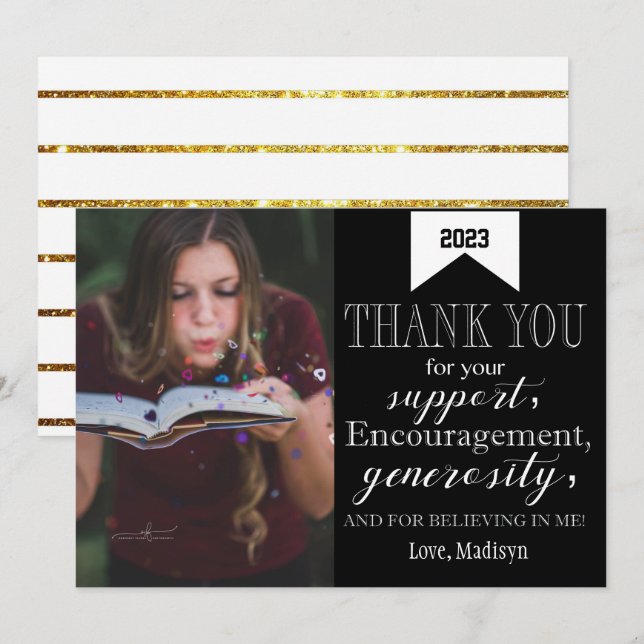 Graduation Thank you Photo Card Minimalist (Front/Back)