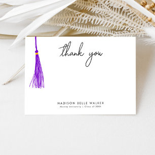 Graduation Thank You Purple Tassel Card