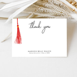 Graduation Thank You Red Tassel Card