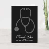 Graduation Thank You Stylish Grey Stethoscope