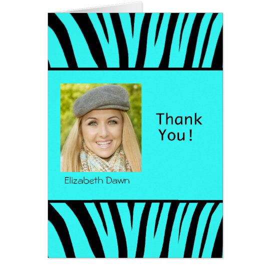 Graduation Thank You Zebra Photo Card