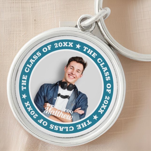 Graduation The Class of 20XX Modern Custom Photo Key Ring (Creator Uploaded)