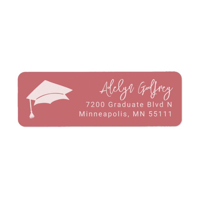 Graduation Theme Grad Cap Doodle Blush Pink (Front)