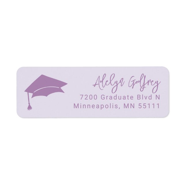 Graduation Theme Grad Cap Doodle Purple (Front)