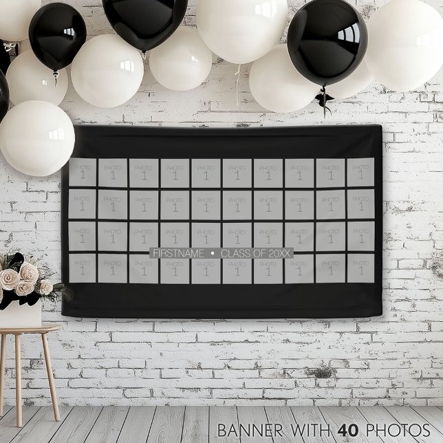 Graduation Theme with 40 Photo - Can Edit Colour Banner (Photo Banner)