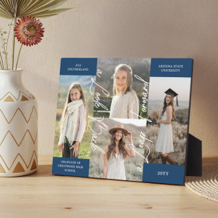 Graduation Then & Now Grad Photo Collage Keepsake Plaque