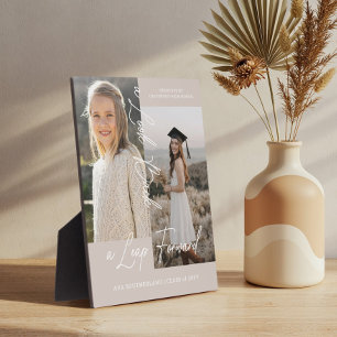 Graduation Then & Now Grad Photo Collage Keepsake Plaque