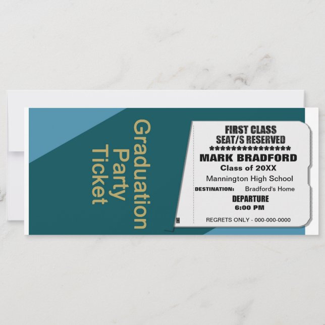Graduation ,Ticket Invitation, Insert Year Invitation (Back)