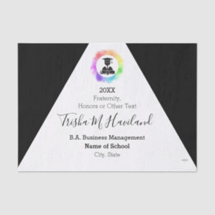 Graduation Tissue Paper Black and White HAMbyWG