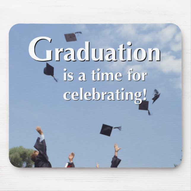 Graduation Tossing Hats Mouse Mat (Front)