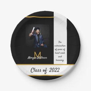 Graduation Traditional Black Paper Plate