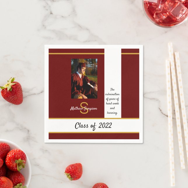 Graduation Traditional Dark Red Napkins (Insitu)