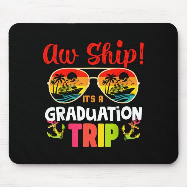 Graduation Trip Retro Summer Sunset Beach Matching Mouse Mat (Front)