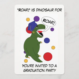 Graduation Tyrannosaurus Rex Custom Personalise Invitation