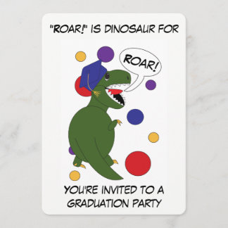Graduation Tyrannosaurus Rex Custom Personalise Invitation
