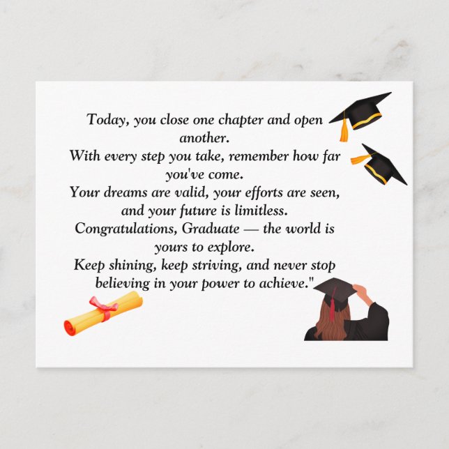  Graduation- Universal Design for all ages Postcard (Front)