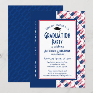 GRADUATION USA America Patriotic Invitation