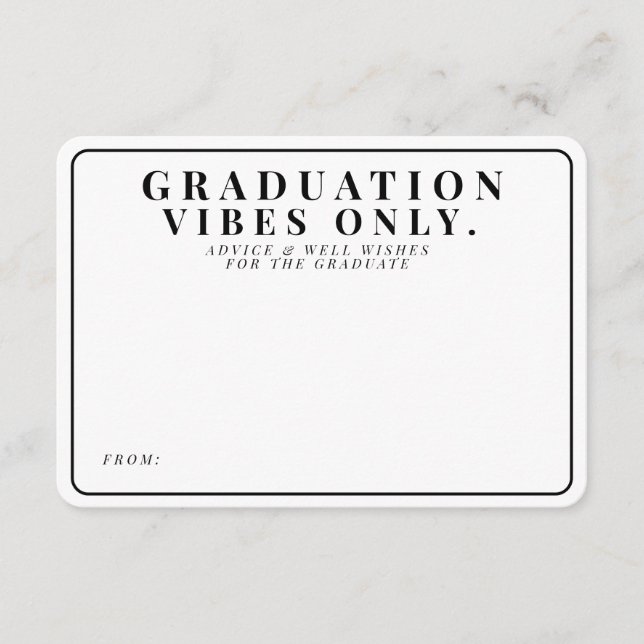 Graduation Vibes Only’ Advice & Wishes Enclosure Card (Front)