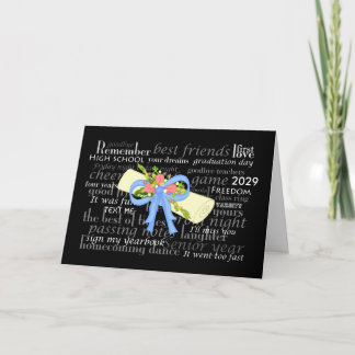 Graduation Vintage Diploma Pink Roses Girly Floral Card