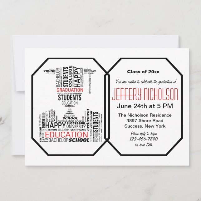 Graduation Vocabulary Invitation (Front)