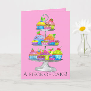 Graduation Watercolor cupcakes  Card