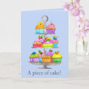 Graduation Watercolor cupcakes  Card