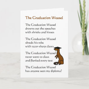 Graduation Weasel, High School Grad Congrats Card