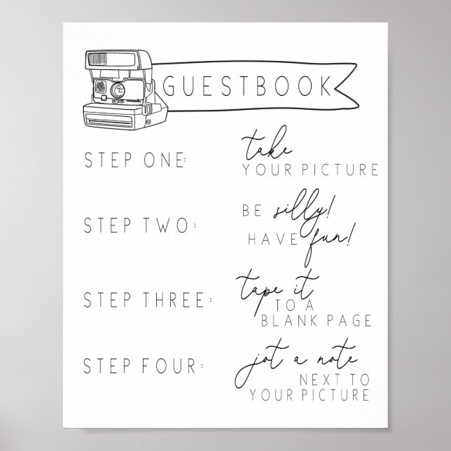 Graduation, Wedding, Instant Photo Guestbook Sign (Front)