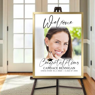 Graduation Welcome 1 Photo Script Congratulations Poster