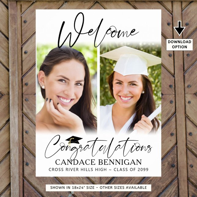 Graduation Welcome 2 Photos Script Congratulations Poster (Creator Uploaded)