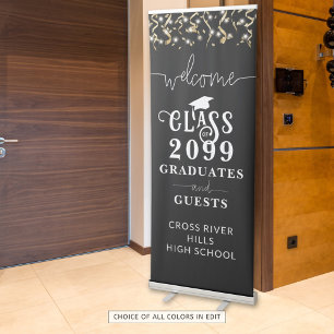 Graduation Welcome Class Year Streamers Custom Retractable Banner