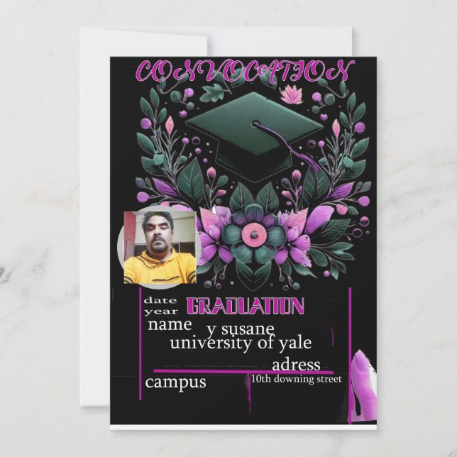 graduation wishes  invitation (Front)