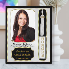 Graduation With Honors Photo Plaque White