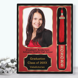 Graduation With Honours Photo Plaque Red