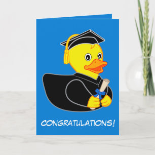Graduation with Rubber Ducky Cartoon Card