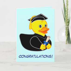 Graduation with Rubber Ducky Cartoon Card