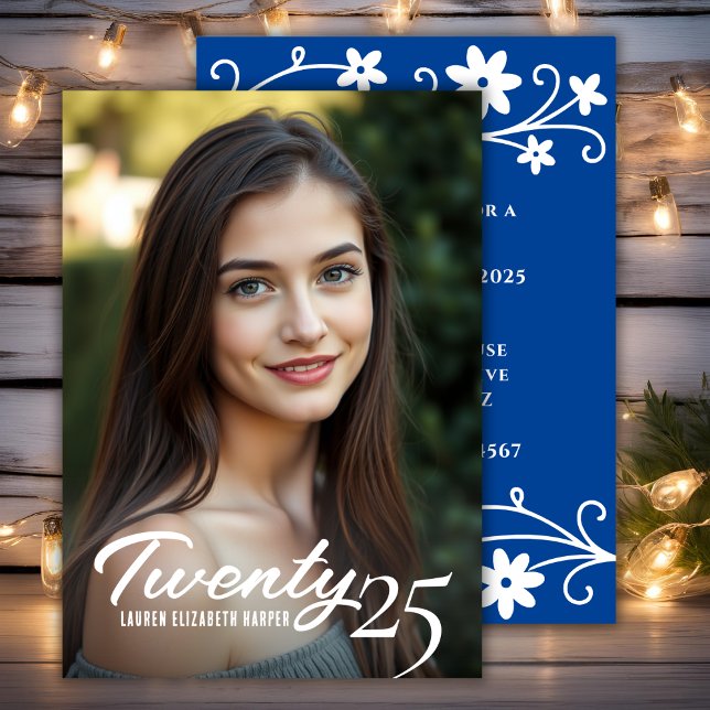 Graduation Year And Photo Blue Graduation Party Invitation (Graduation Year And Photo Blue Graduation Party Invitation)