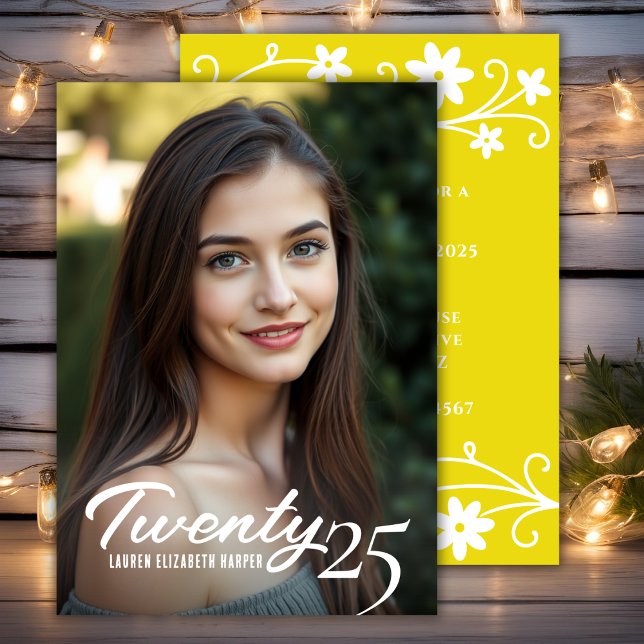 Graduation Year And Photo Yellow Graduation Party Invitation (Graduation Year And Photo Yellow Graduation Party Invitation)