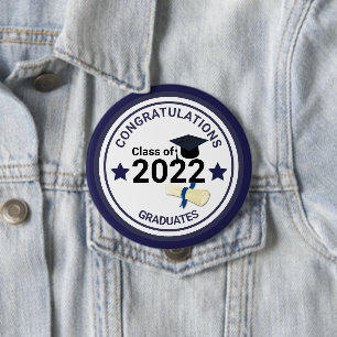 Graduation year elegant class of 2022 10 cm round badge