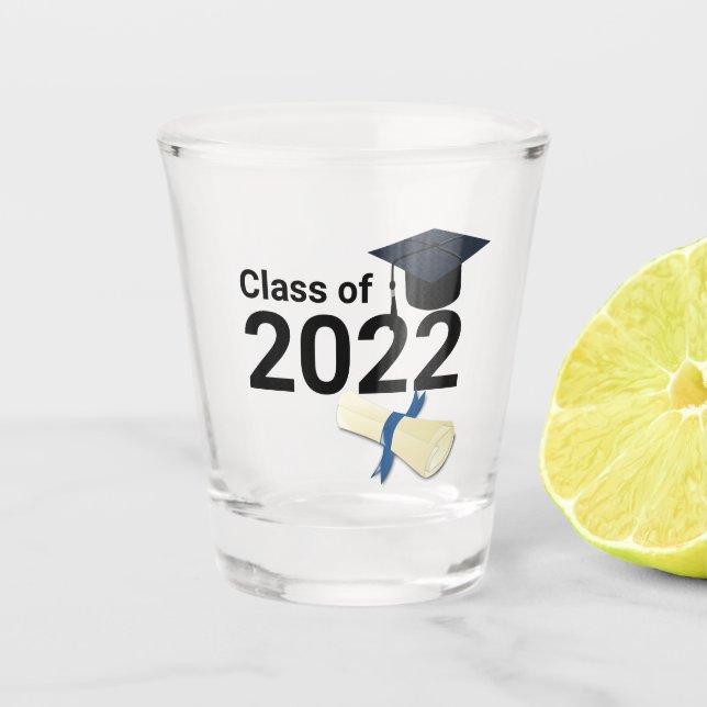 Graduation year elegant class of 2022  shot glass (Front)