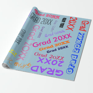 Graduation Year Personalised Custom Word Collage Wrapping Paper