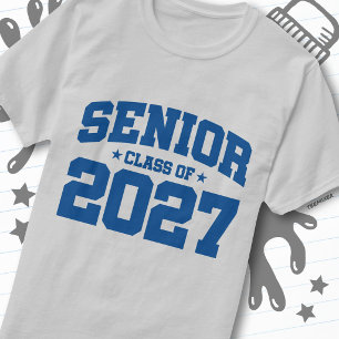 Graduation Year School Blue Senior Class of 2027 T-Shirt