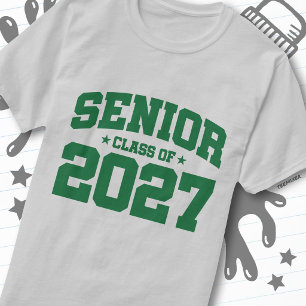 Graduation Year School Green Senior Class of 2027 T-Shirt