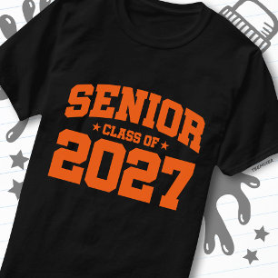 Graduation Year School Orange Senior Class of 2027 T-Shirt